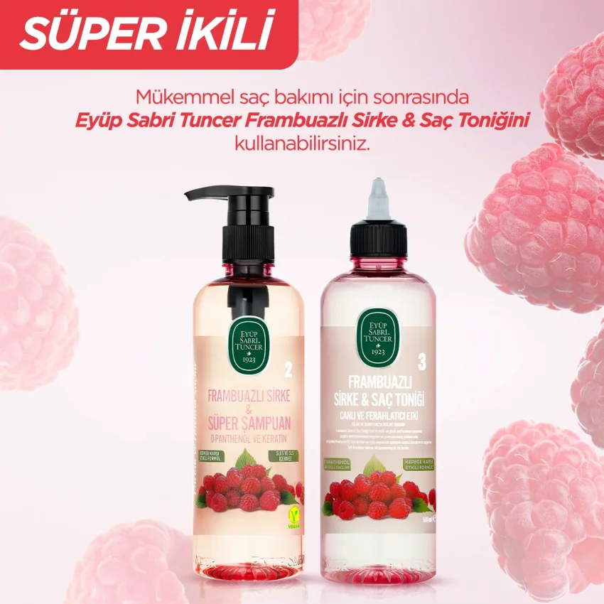 Eyüp Sabri Tuncer Frambuazlı Sirke & Süper Şampuan, Seyahat Boy, 100 ml