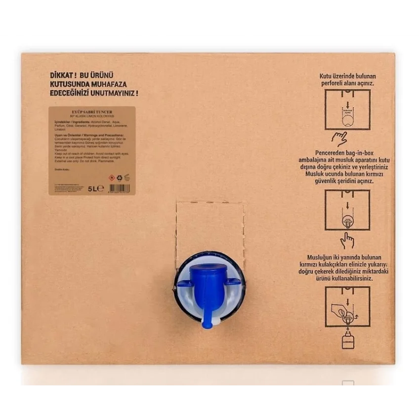 Eyüp Sabri Tuncer Klasik Limon Kolonyası, Bag In Box, 5 lt