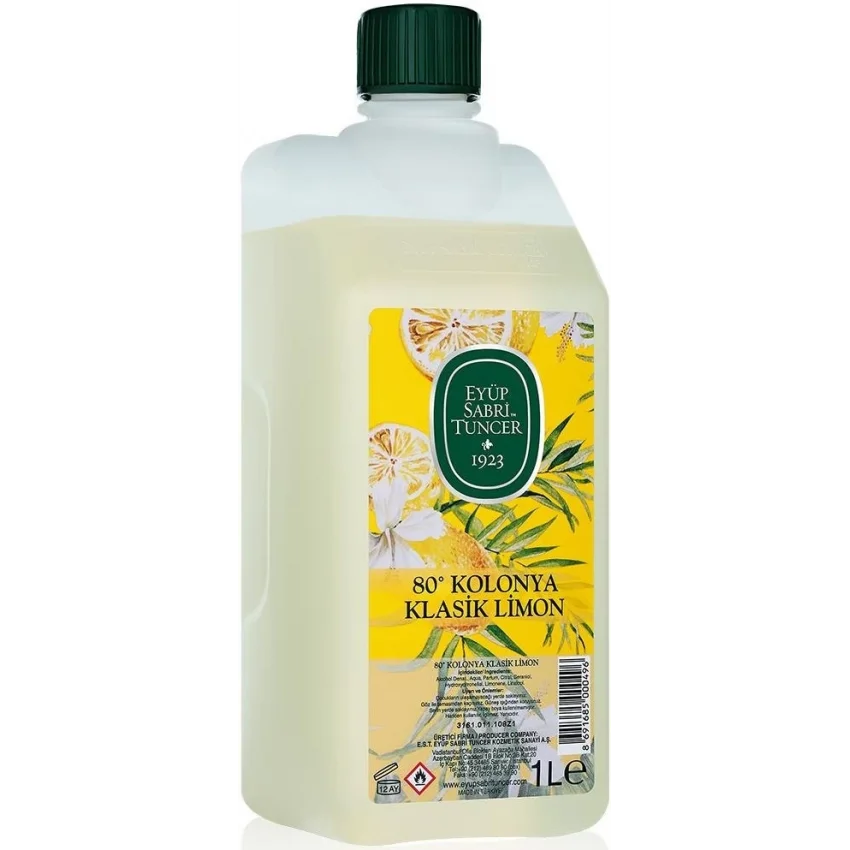 Eyüp Sabri Tuncer Klasik Limon Kolonyası, Kilitli Kapak, 1 lt