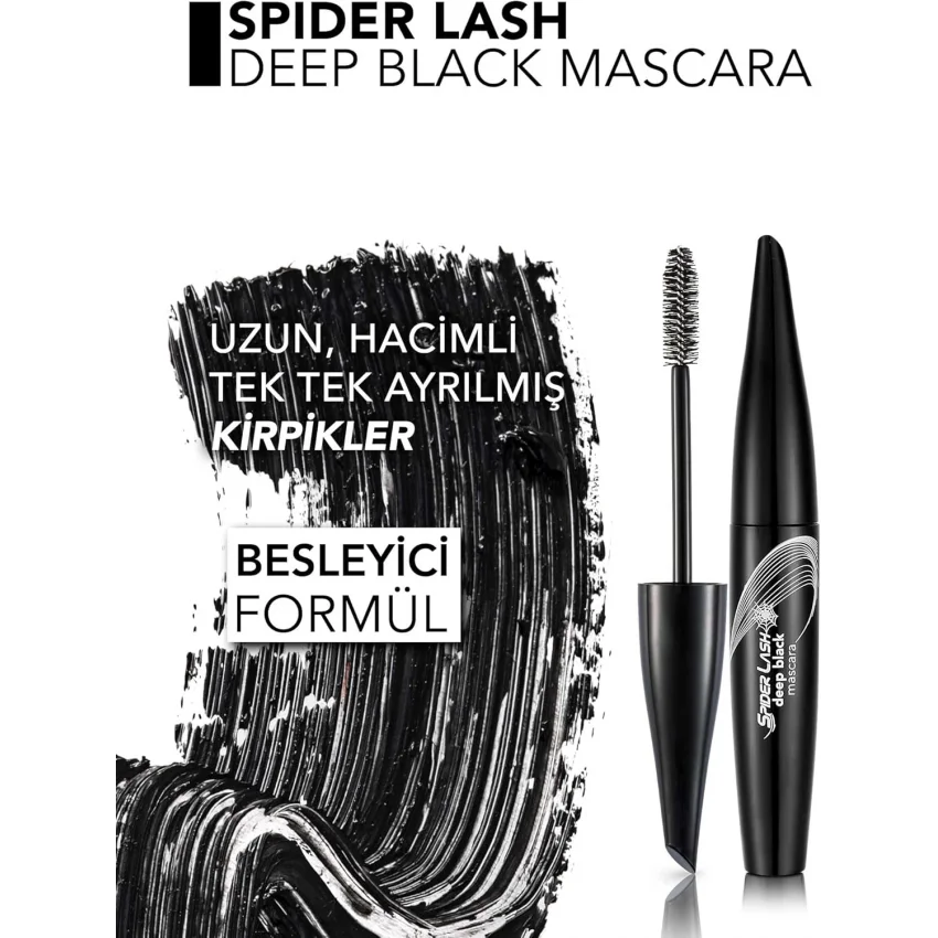 Flormar Spider Lash Yoğun Renk ve Hacim Veren Maskara - 001 Deep Black