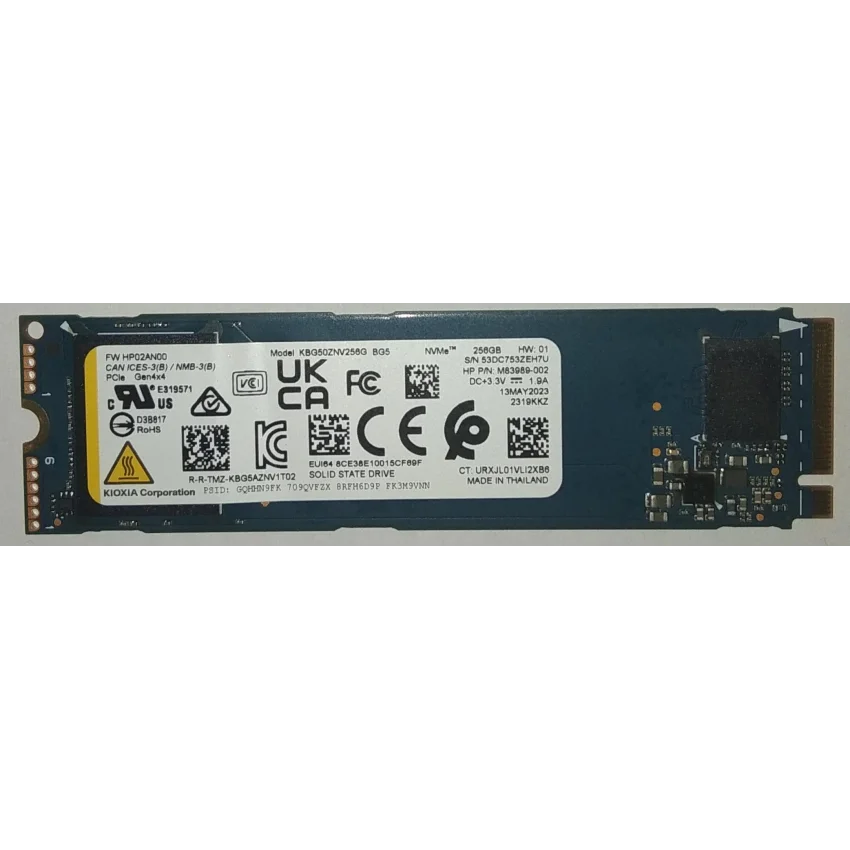 Kioxia 256 gb M2 Gen 4x4 Nvme 2280 SSD Disk KBG50ZNV256G (Kutusuz)