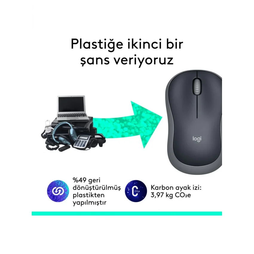 Logitech M185 Kablosuz Mouse Gri 910-002235