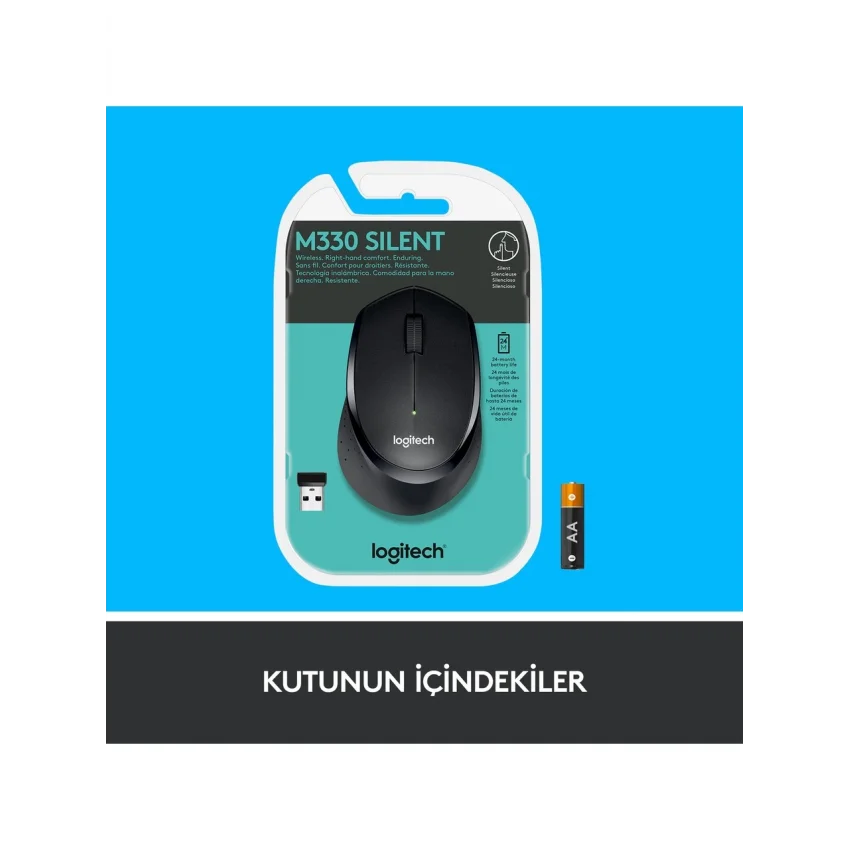 Logitech M330 Silent Plus Sessiz Kablosuz Mouse Siyah 910-004909