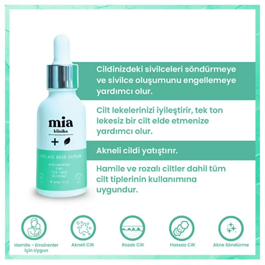 Mia Klinika Sivilce ve Leke Karşıtı Azelaik Asit Serumu 30 ml