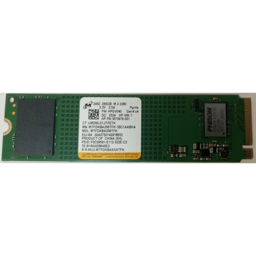 Micron 2450 Nvme 256 Gb Gen 4x4 M2 SSD Disk MTFDKBA256TFK (Kutusuz)