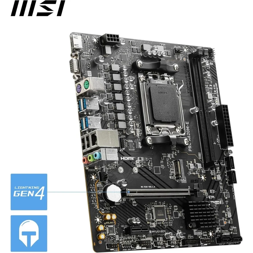 MSI PRO A620M-E AMD A620 AM5 DDR5 6800MHz(OC) mATX Anakart