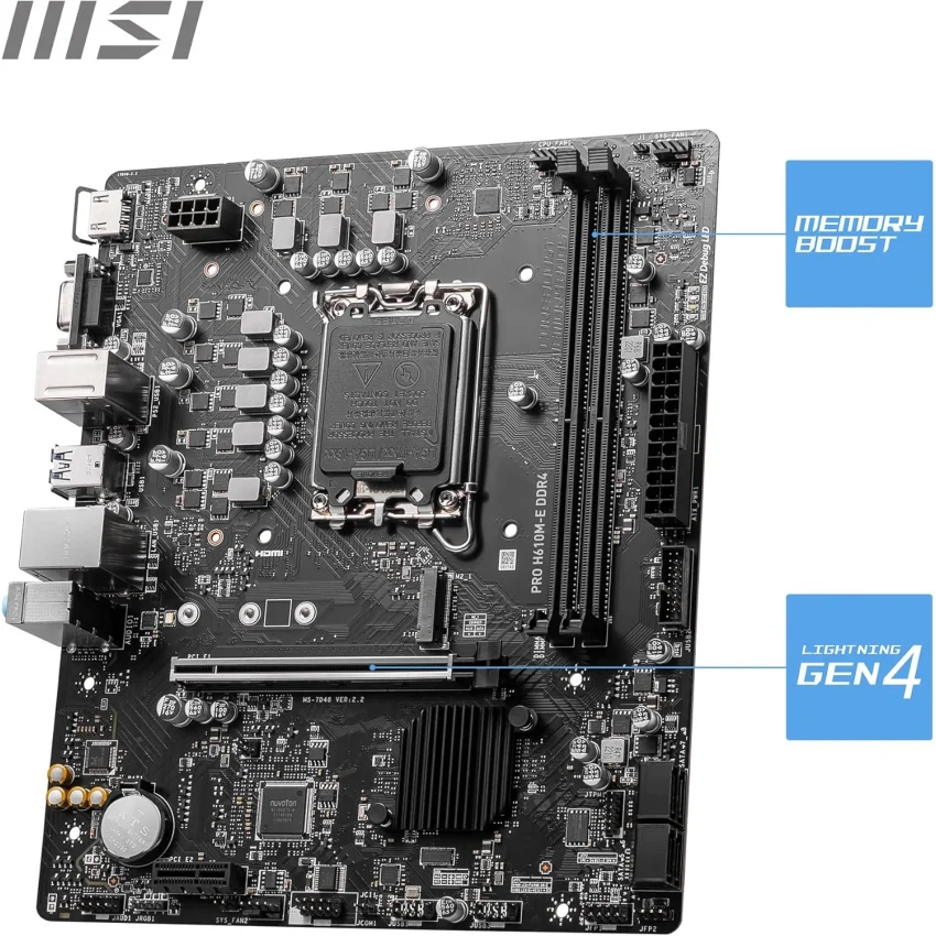 MSI PRO H610M-E DDR4 Intel H610 LGA 1700 3200MHz Anakart