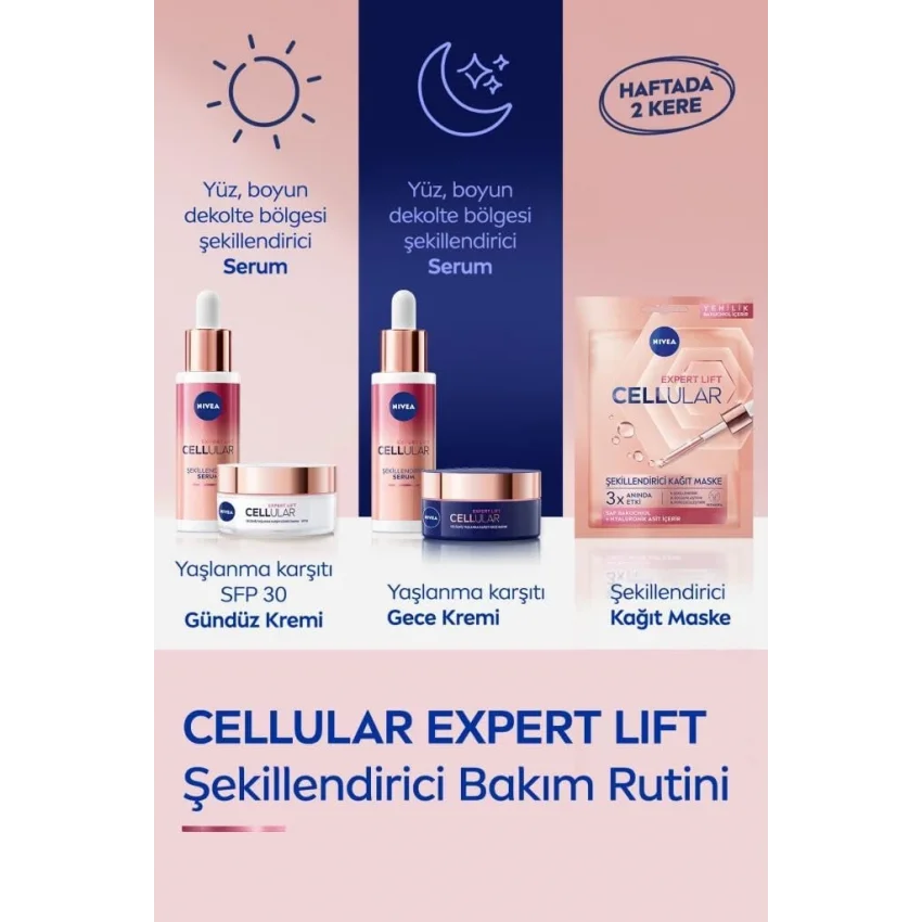 Nivea Cellular Expert Lift Doğal Retinol Alternatifi Saf Bakuchiol İçeren, Kolajen Tetikleyici Kırışıklık Karşıtı Cilt Serumu 30 ml