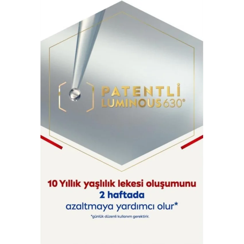 Nivea Luminous630 Leke & Yaşlanma Karşıtı Serum 30 ml, Hyaluronik Asit ve Kolajen Tetikleyici, Cilt Sıkılaştırıcı Serum