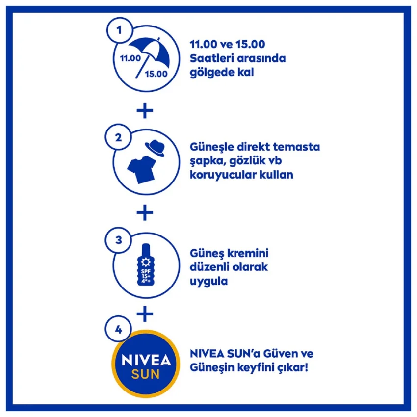 Nivea Sun SPF 50 Anında Koruma Vücut Güneş Spreyi 200ml, Güneş Alerjisine Karşı Etki, Hassas Cilt, UVA UVB