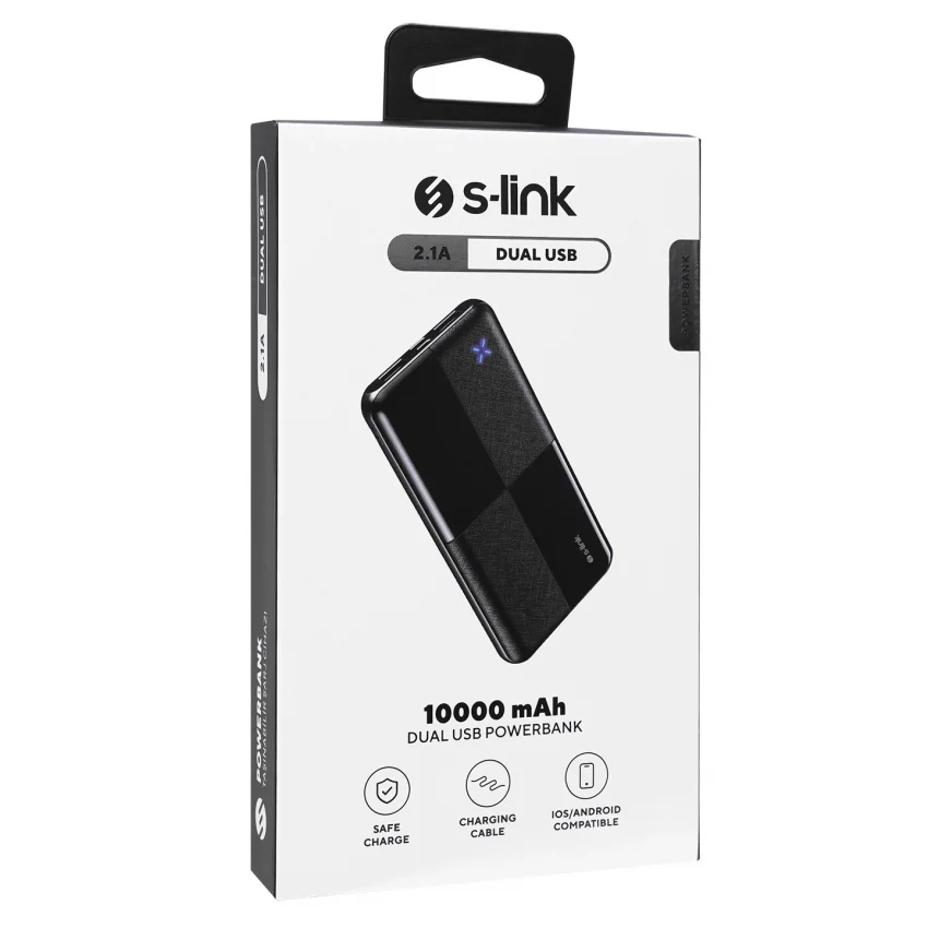 S-link 10000mAh Micro USB Type-C Giriş Çıkış Siyah Powerbank | IP-G12N