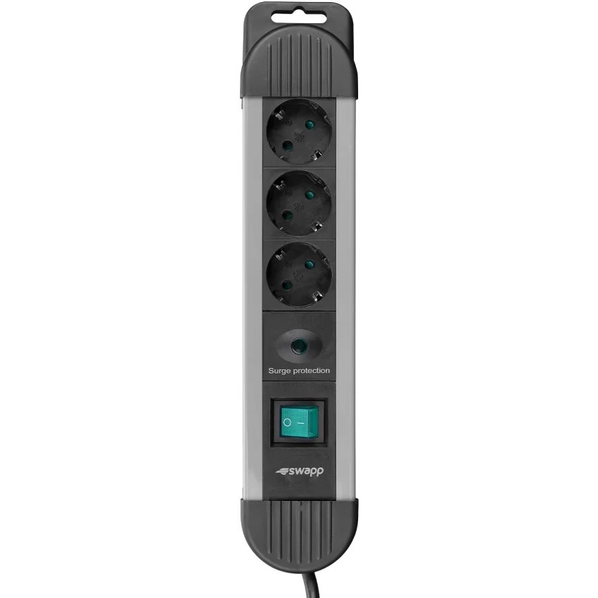 S-link 3lü Akım Korumalı Priz 900 Joule 1.5m 3G1.5mm2 Gri | SPGKS03