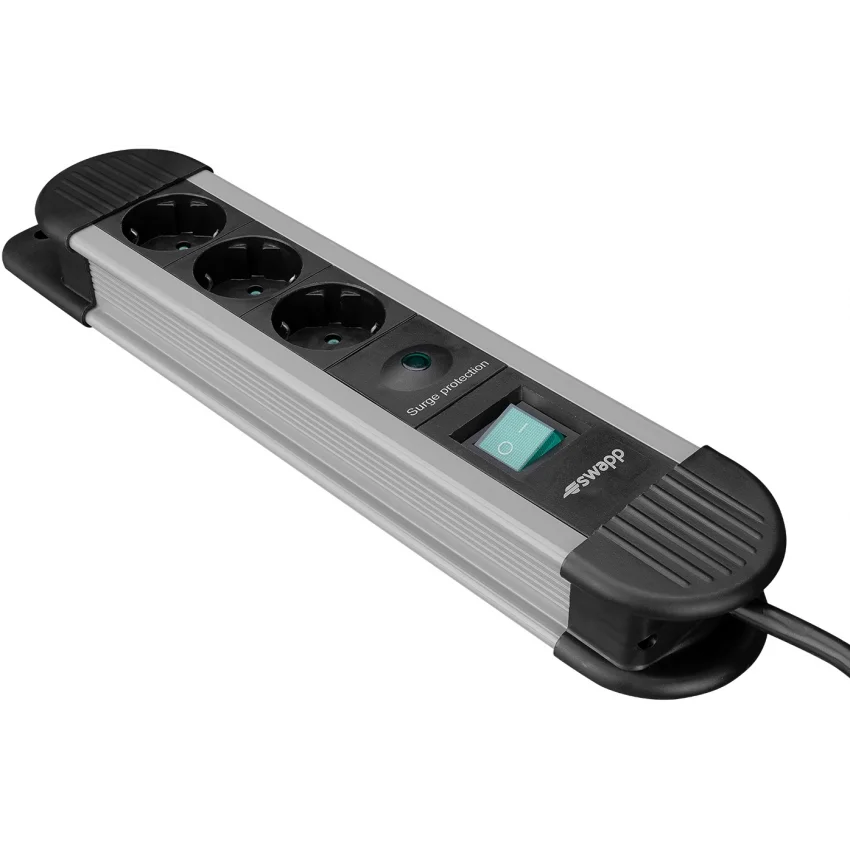 S-link 3lü Akım Korumalı Priz 900 Joule 1.5m 3G1.5mm2 Gri | SPGKS03