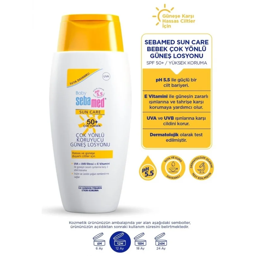 Sebamed Baby UVA - UVB Filtresi Çok Yönlü Koruyucu Çocuk Güneş Losyonu 50 SPF 150 ml