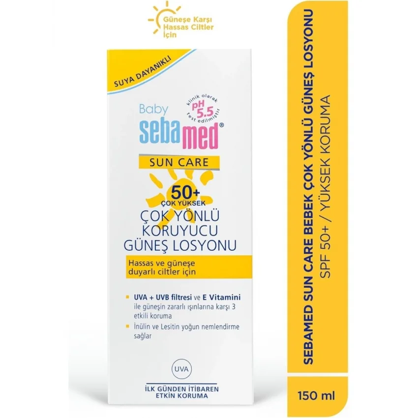 Sebamed Baby UVA - UVB Filtresi Çok Yönlü Koruyucu Çocuk Güneş Losyonu 50 SPF 150 ml