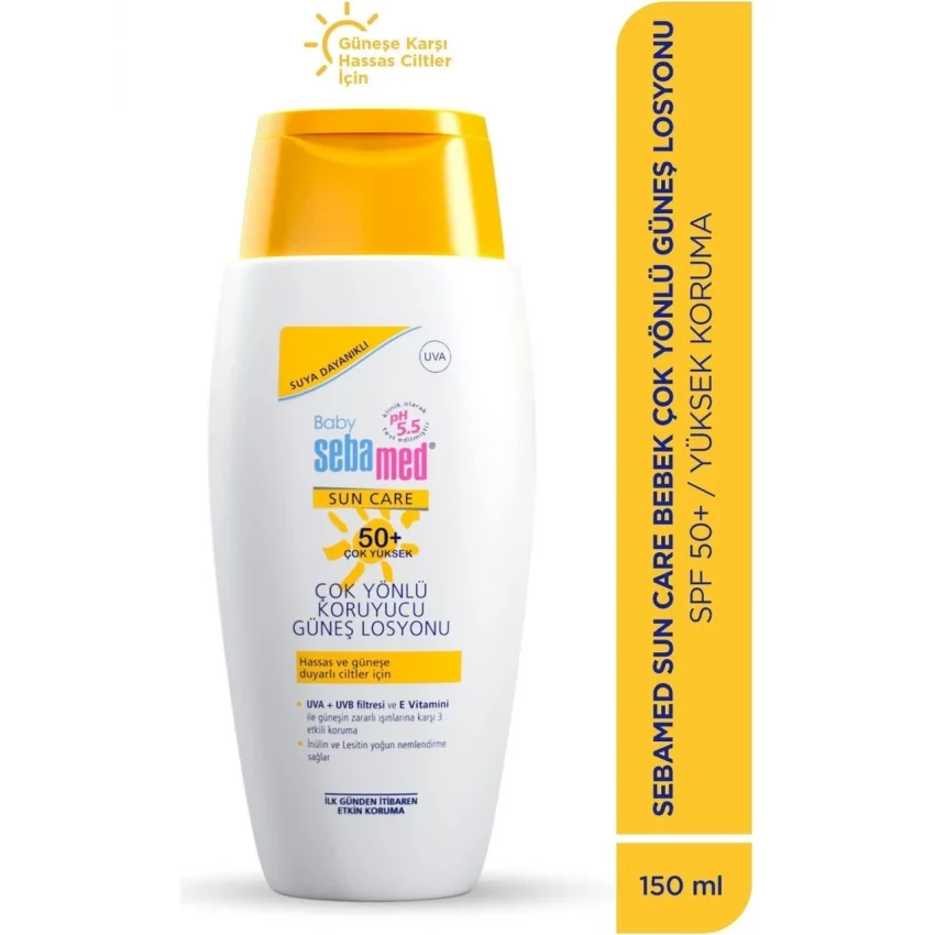 Sebamed Baby UVA - UVB Filtresi Çok Yönlü Koruyucu Çocuk Güneş Losyonu 50 SPF 150 ml