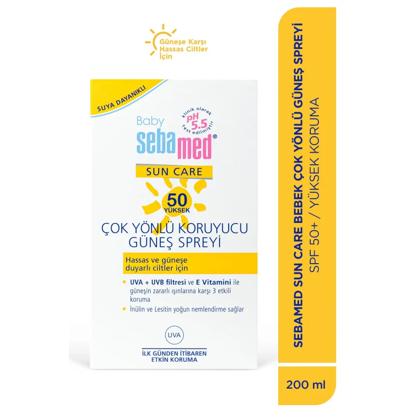Sebamed Baby %98 UVA Korumalı UVB Filtreli Çok Yönlü Koruyucu Çocuk Güneş Spreyi 50 SPF 200 ml