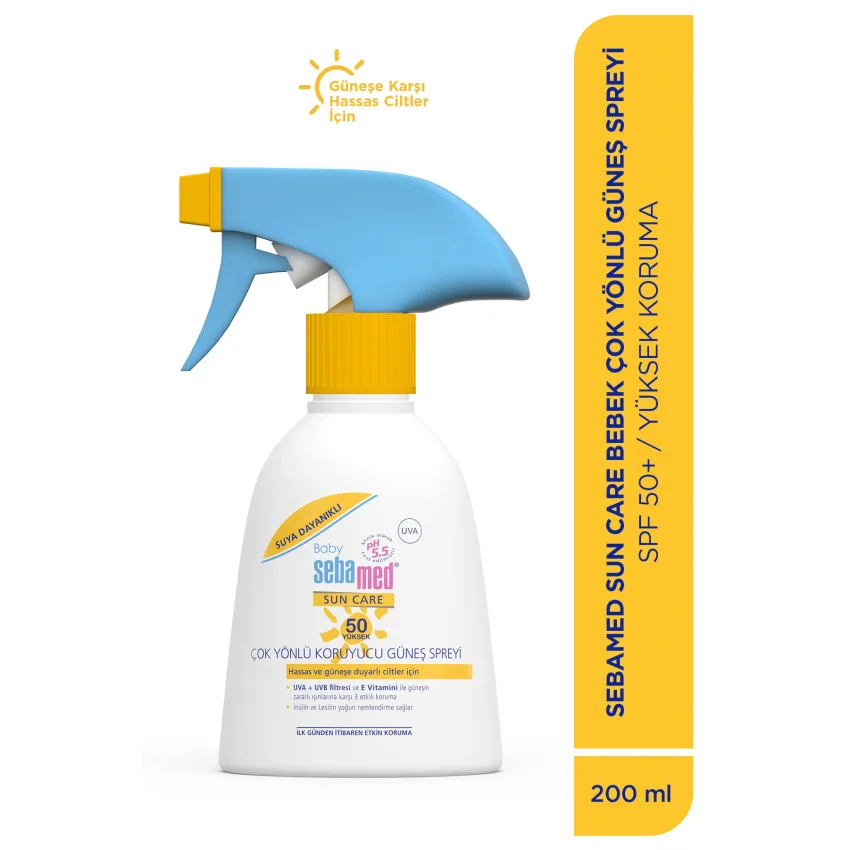 Sebamed Baby %98 UVA Korumalı UVB Filtreli Çok Yönlü Koruyucu Çocuk Güneş Spreyi 50 SPF 200 ml