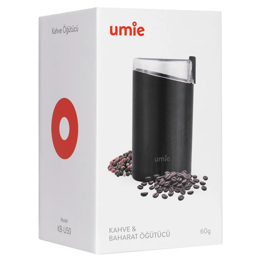 Umie Kahve ve Baharat Öğütücü, 60 gr Kapasite, Siyah 140 w, KB-U50