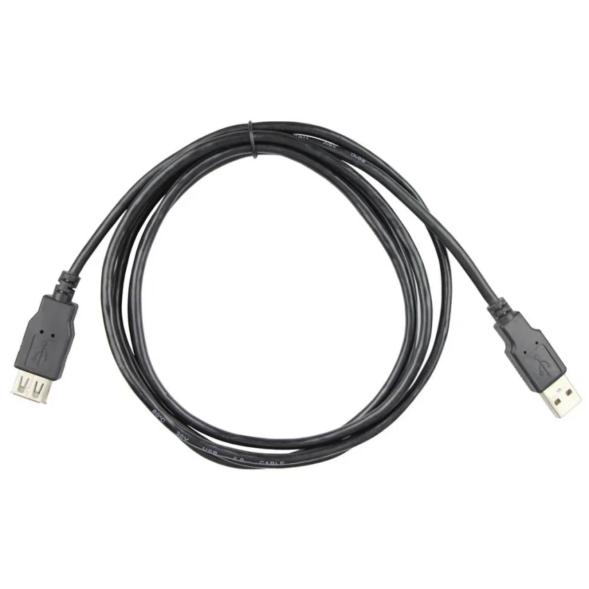 VCOM USB 2.0 Uzatma Kablosu 1.5m Nikel Kaplama Siyah | CU202-B-1.5