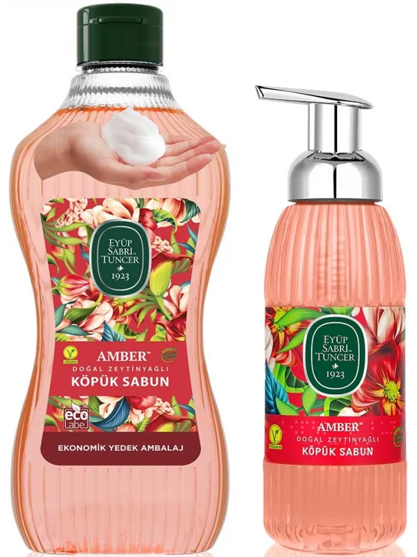 Eyüp Sabri Tuncer Amber Doğal Zeytinyağlı Köpük Sabun 1.5 lt + 500 ml Set