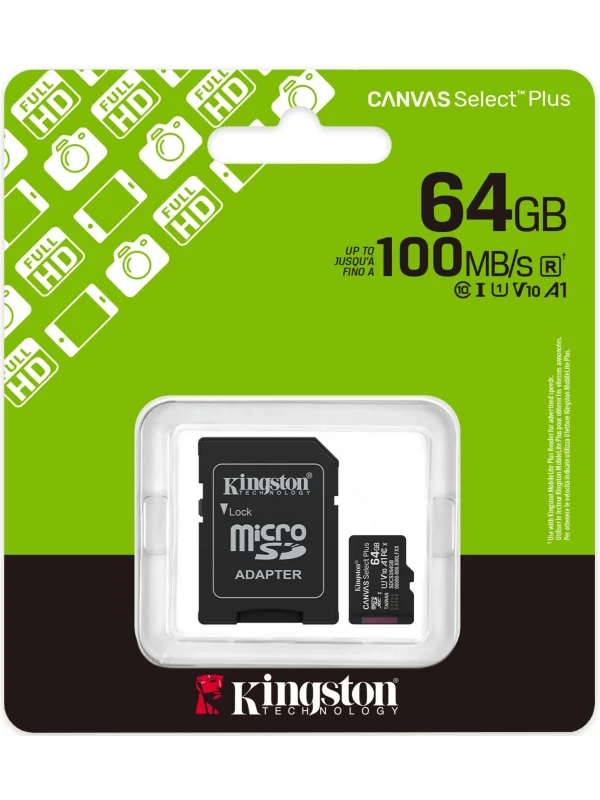 Kingston Canvas Select Plus 64GB Micro SD Hafıza Kartı | SDCS3/64GB