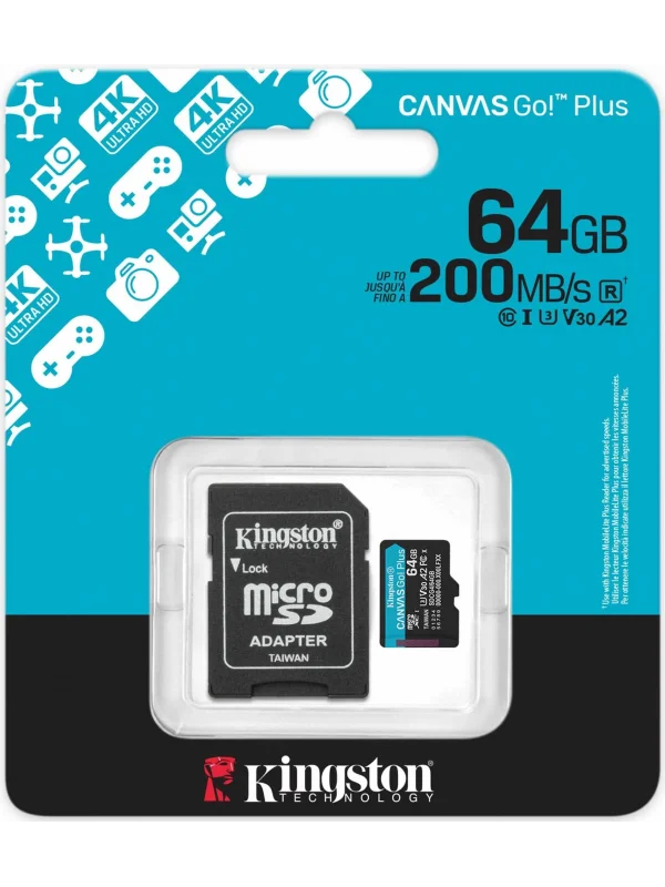 Kingston Canvas Go! Plus 64GB Micro SD Hafıza Kartı | SDCG4/64GB