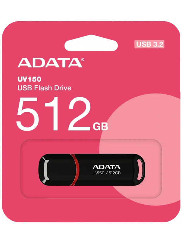 ADATA UV150 512GB Siyah USB 3.2 Flash Bellek | UV150-512GB