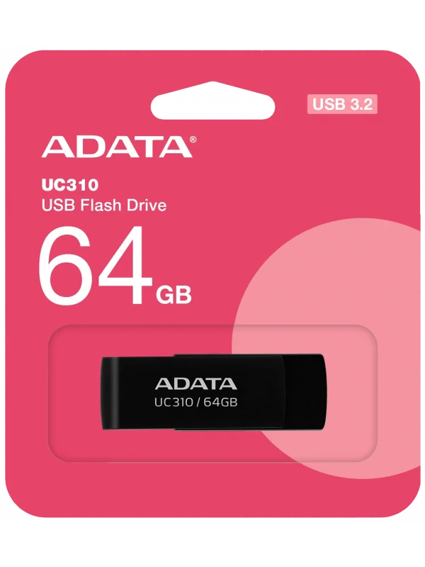 ADATA UC310 64GB Siyah USB 3.2 Flash Bellek | UC310-64GB