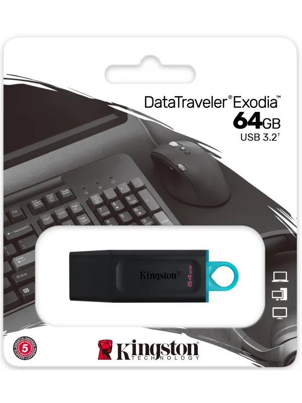 Kingston DataTraveler Exodia 64GB USB 3.2 Flash Bellek | DTX/64GB