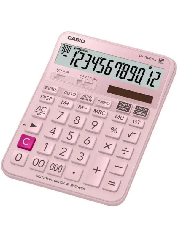 Casio DJ-120D PLUS Masaüstü Hesap Makinesi - Pembe