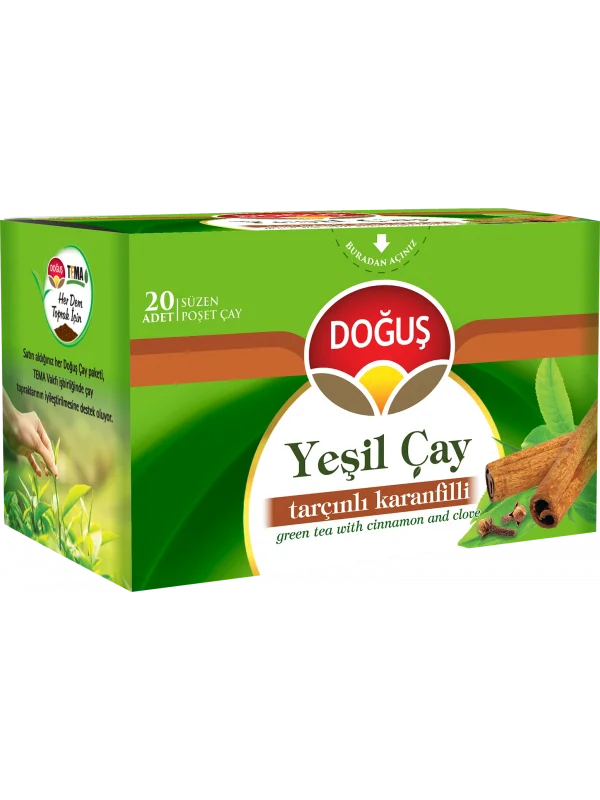 Doğuş Yeşil Çay Tarçınlı Karanfilli - 20li Süzen Poşet