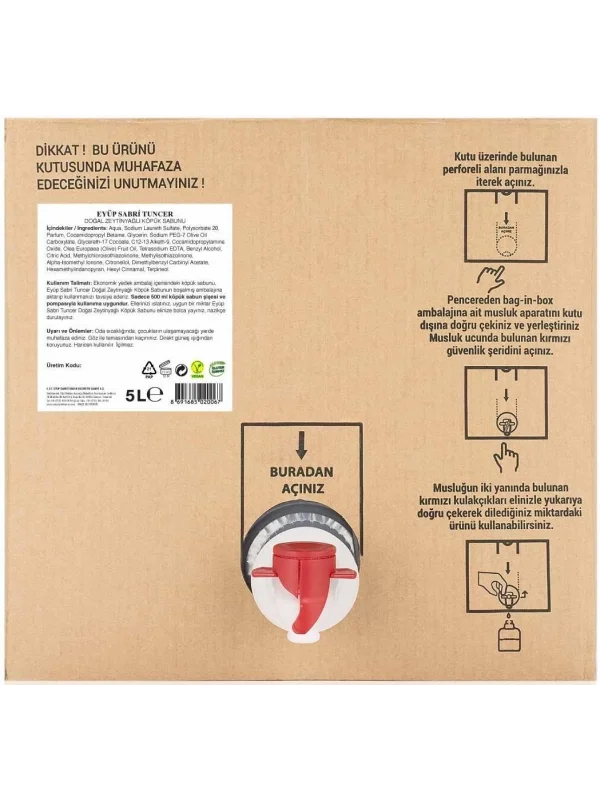 Eyüp Sabri Tuncer Doğal Zeytinyağlı Köpük Sabun 5 LT - Bag In Box