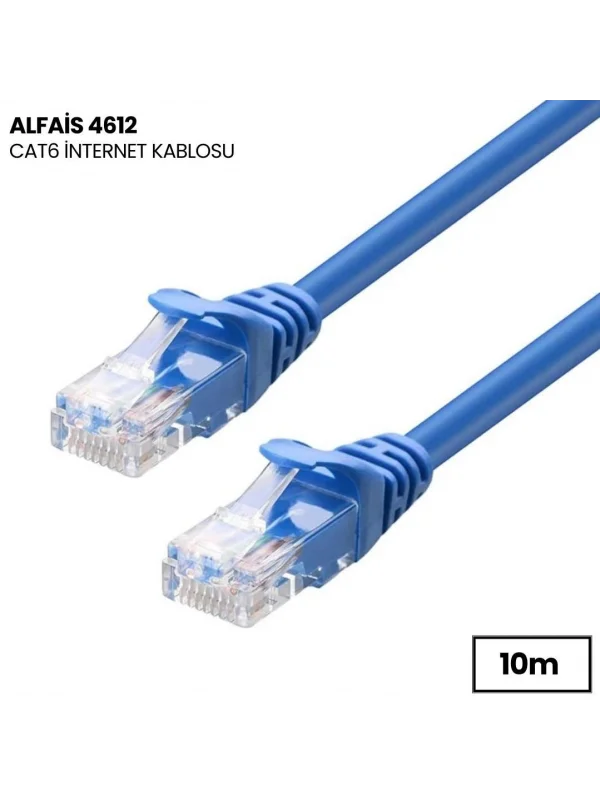 Alfais 4612 Cat6 İnternet Ethernet Rj45 Lan Kablosu 10 Metre