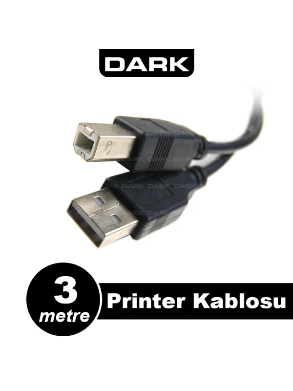 Dark Filtreli Printer Yazıcı Kablosu 3 Metre USB 2.0 | DK-CB-USB2PRNL300