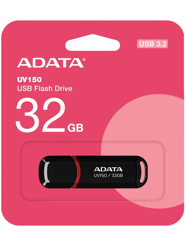 ADATA Flash Bellek 32GB USB 3.2 Gen1 Siyah | UV150-32GB