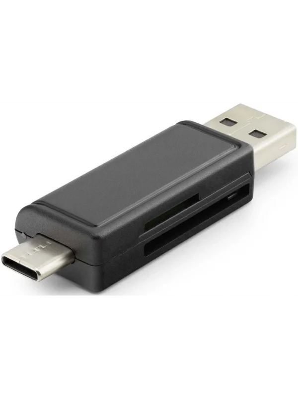 Hadron SD/MicroSD Kart Okuyucu USB & Type-C Siyah | HDX7026