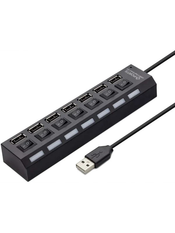 Hadron USB Hub 7 Port Anahtarlı USB 2.0 Çoğaltıcı | HDX7001