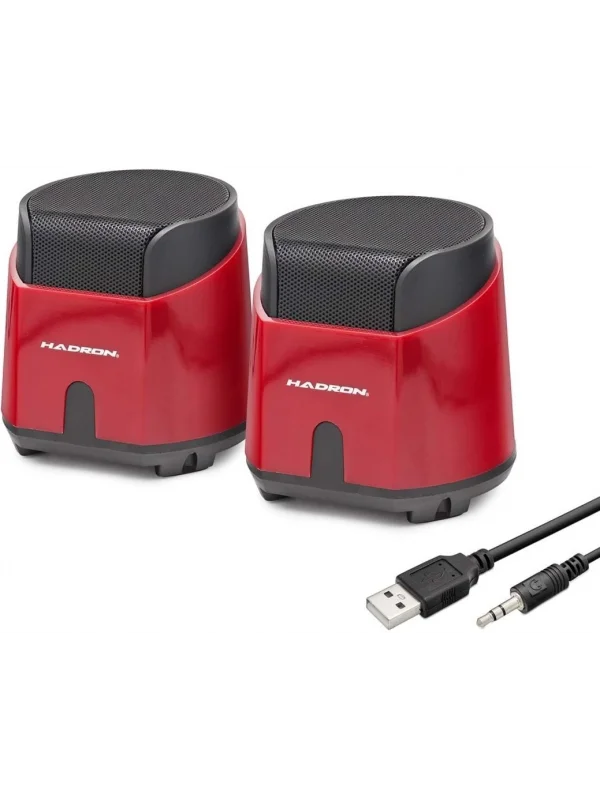 Hadron Masaüstü Hoparlör 1+1 USB 3.5mm Kırmızı | HD6024R