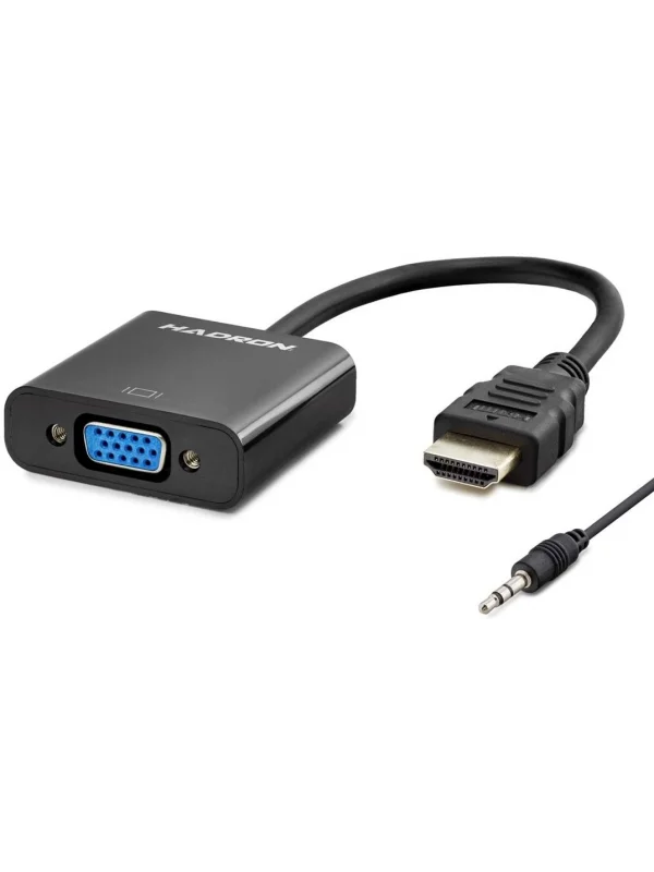 Hadron HDMI to VGA Ses Çıkışlı Dönüştürücü Siyah - HDX2019