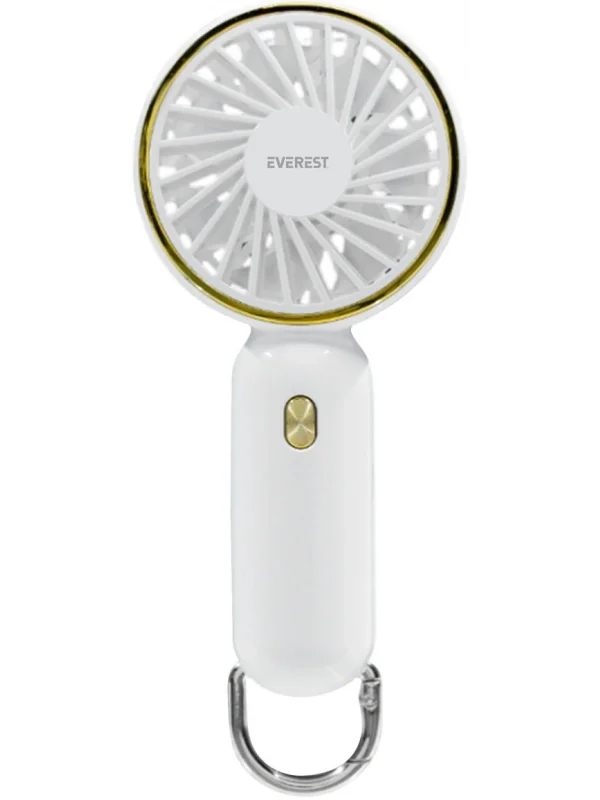 Everest Taşınabilir USB El Fanı 3 Kademeli 900mAh Beyaz | EFN11