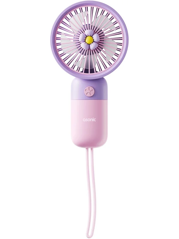 Asonic Taşınabilir USB El Fanı Mor 250mAh Jack Girişli | AFN24
