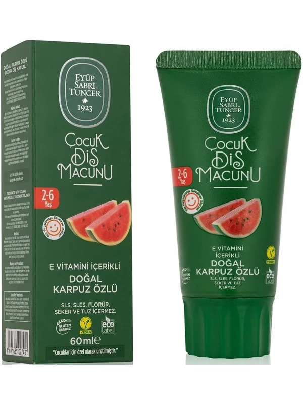 Eyüp Sabri Tuncer Doğal Karpuz Özlü 2-6 Yaş Çocuk Diş Macunu 60 ml