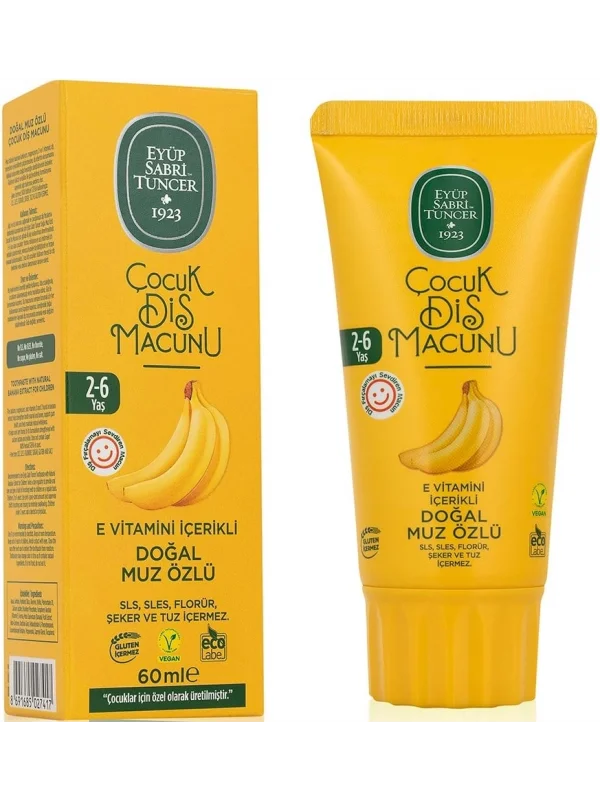 Eyüp Sabri Tuncer Doğal Muz Özlü 2-6 Yaş Çocuk Diş Macunu 60 ml