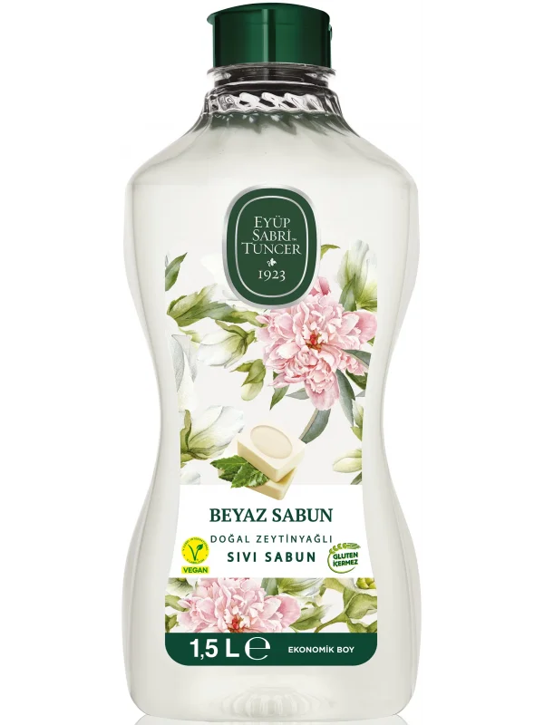 Eyüp Sabri Tuncer Beyaz Sabun Kokulu Doğal Zeytinyağlı Sıvı Sabun 1.5 lt