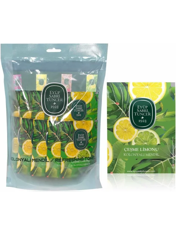 Eyüp Sabri Tuncer Çeşme Limonu Kolonyalı Islak Mendil, Büyük Boy, 50li