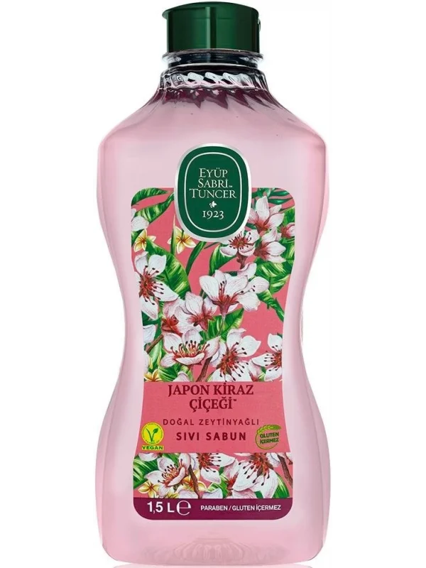 Eyüp Sabri Tuncer Japon Kiraz Çiçeği Doğal Zeytinyağlı Sıvı Sabun 1.5 lt