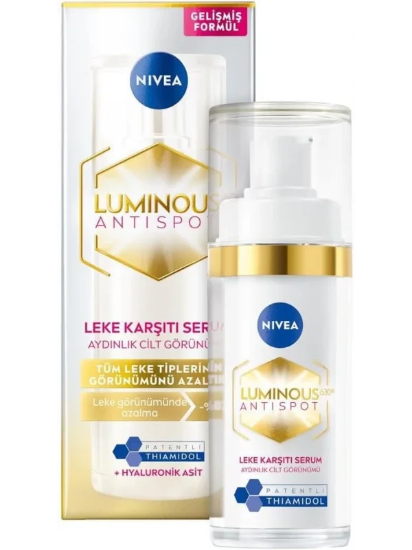 Nivea Luminous630 Thiamidol Etkili Leke Karşıtı Cilt Serumu 30ml, Hyaluronik Asit, Cilt Tonu Eşitleyici, Aydınlatıcı