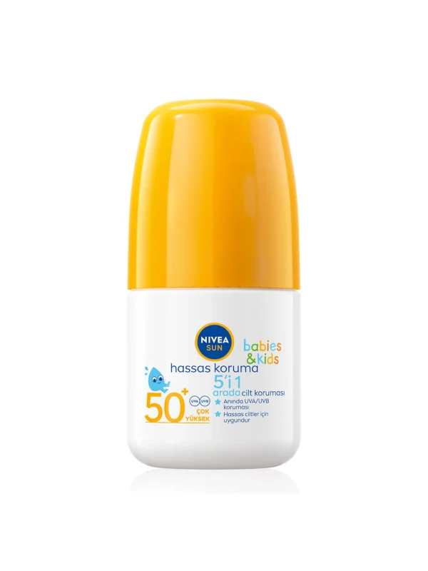 Nivea Sun Çocuklar İçin Hassas Koruma Güneş Koruyucu Roll-On 50ML, SPF50, Uva Uvb Koruması, Suya Dayanıklı