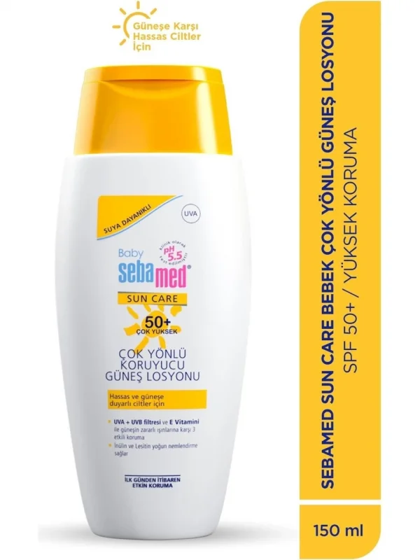 Sebamed Baby UVA - UVB Filtresi Çok Yönlü Koruyucu Çocuk Güneş Losyonu 50 SPF 150 ml